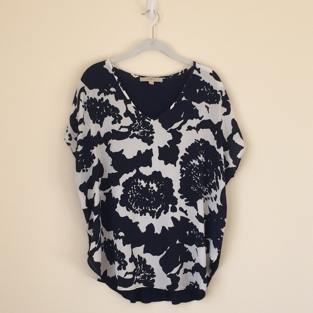 Loft floral/navy blouse
